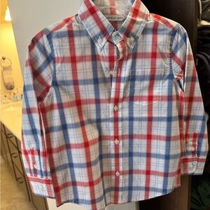 Plaid Kids Shirt - Red and Blue